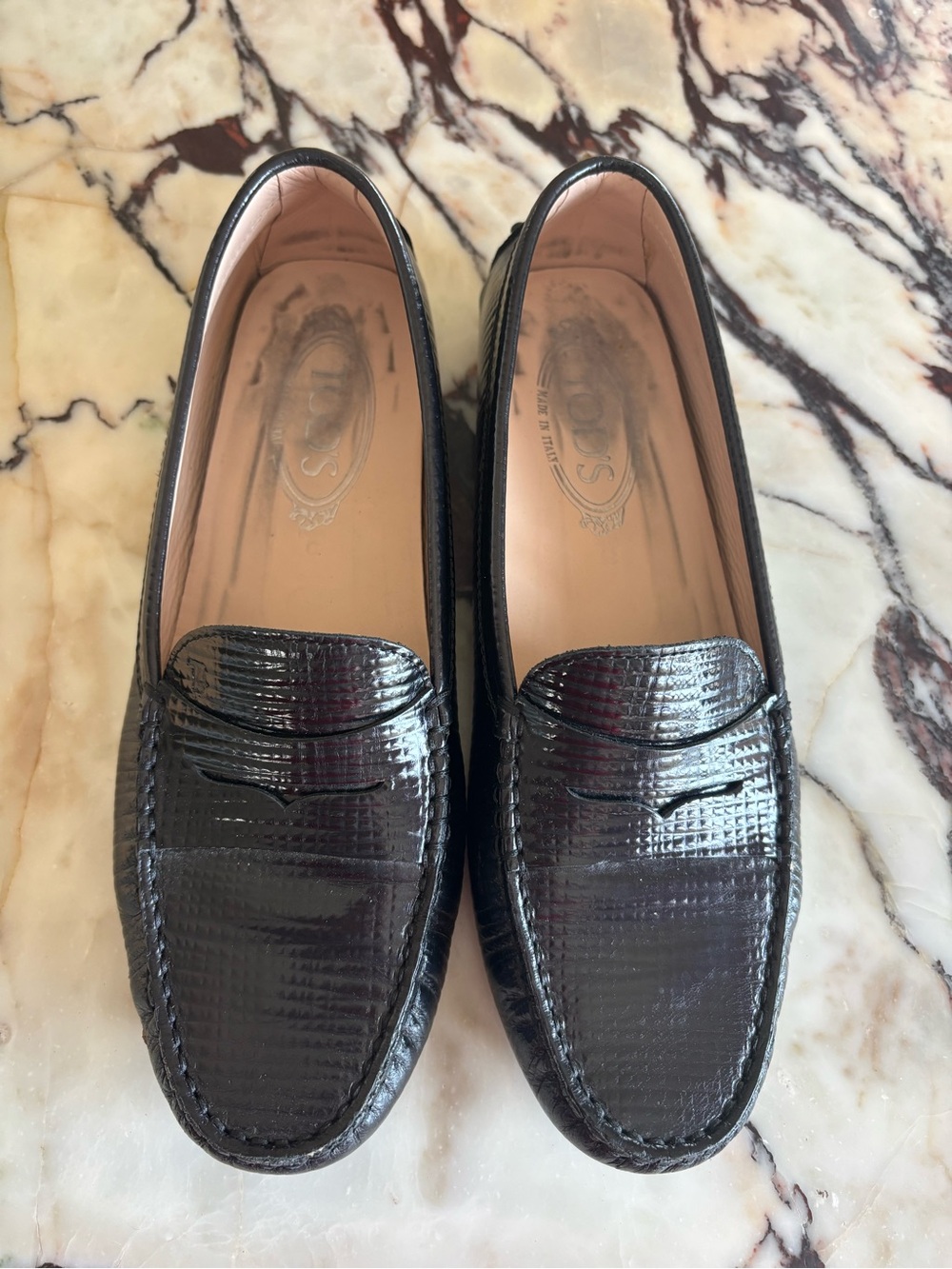 Tod’s gommino croc-embossed leather driving loafers